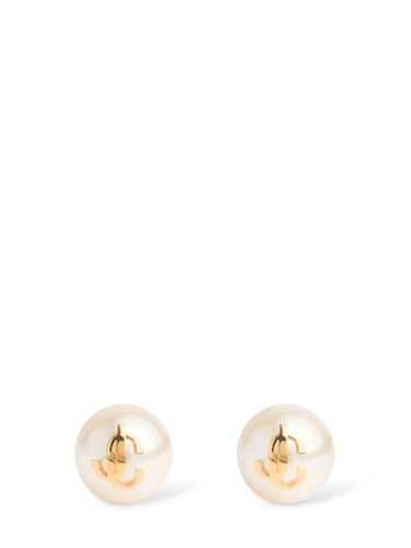 Jc Imitation Pearl Stud Earrings - JIMMY CHOO - Modalova