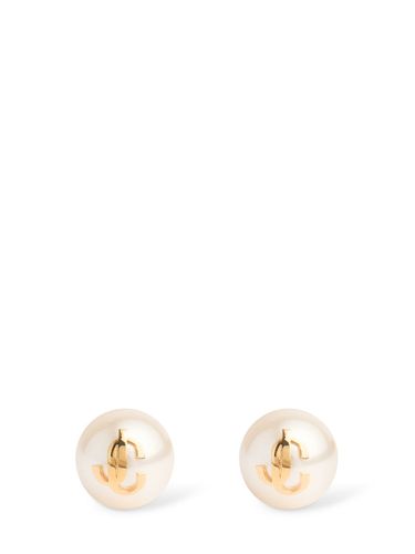 Pendientes Jc Con Perlas Sintéticas - JIMMY CHOO - Modalova