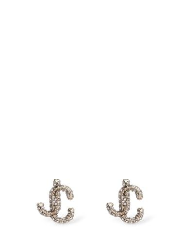 Jc Crystal Stud Earrings - JIMMY CHOO - Modalova