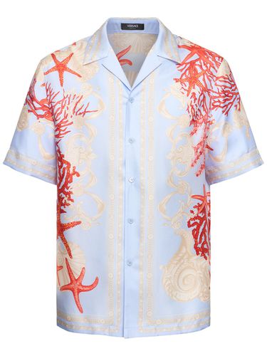 Informal Printed Silk Twill Shirt - VERSACE - Modalova