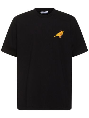 T-shirt Aus Baumwolle Mit Kanarienvogelstickerei - JW ANDERSON - Modalova