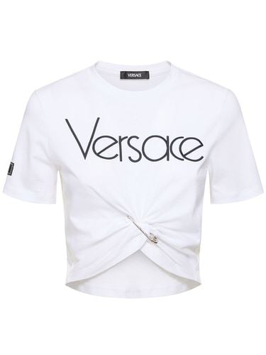 T-shirt Aus Jersey Mit Logo - VERSACE - Modalova