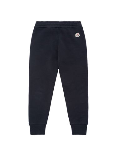 Brushed Cotton Fleece Sweatpants - MONCLER - Modalova