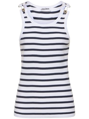 Ribbed Mariniere Tank Top - JEAN PAUL GAULTIER - Modalova