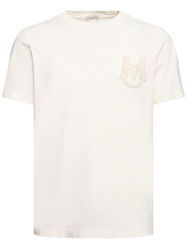 Logo Cotton Jersey T-shirt - MONCLER - Modalova