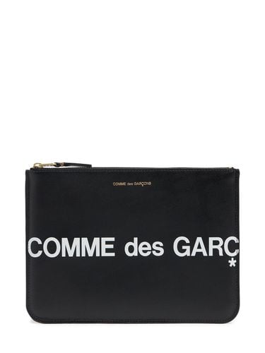 Maxi Lederpouch Mit Logo - COMME DES GARÇONS WALLET - Modalova