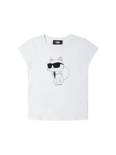 Camiseta De Mezcla De Algodón Estampada - KARL LAGERFELD - Modalova