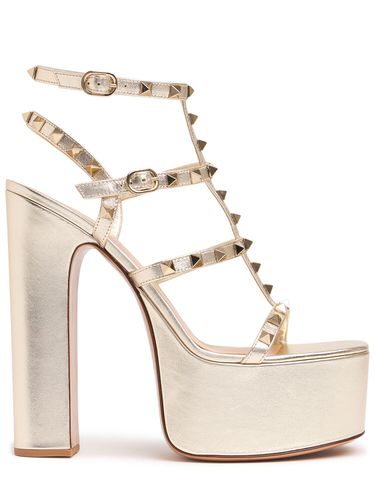 Mm Sandalen Aus Metallischem Leder „rockstud“ - VALENTINO GARAVANI - Modalova