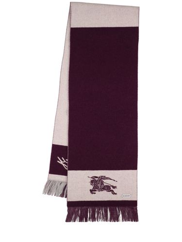 Blot Strip Knight Wool Scarf - BURBERRY - Modalova