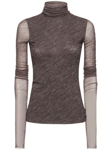 Stretch Tulle Turtleneck Top - PHILOSOPHY DI LORENZO SERAFINI - Modalova