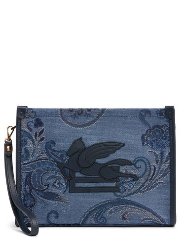 Bolsa Mediana Fiore De Denim Jacquard - ETRO - Modalova