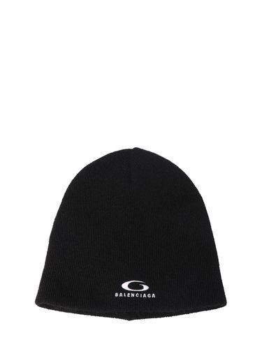 Cappello Beanie In Cotone A Costine / Logo - BALENCIAGA - Modalova