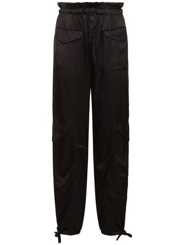 Washed Satin Pocket Pants - GANNI - Modalova