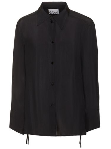 Camisa Oversize De Viscosa - GANNI - Modalova