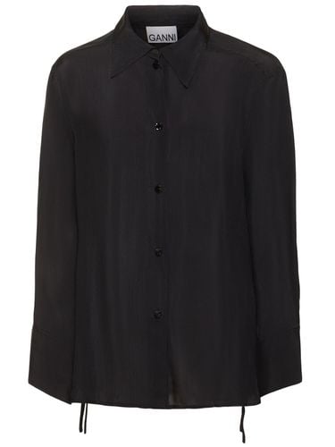 Habotai Viscose Oversize Shirt - GANNI - Modalova