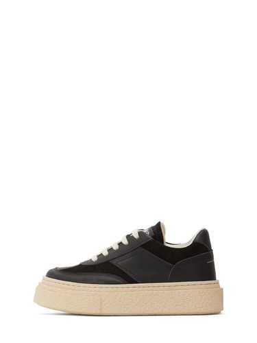 Sneakers De Piel Con Logo Y Cordones - MM6 MAISON MARGIELA - Modalova