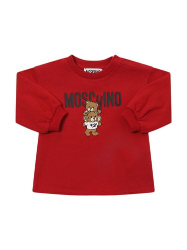 Vestido De Algodón Con Estampado - MOSCHINO - Modalova