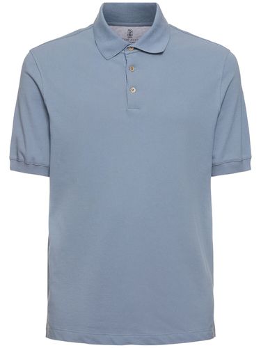 Camiseta Polo De Algodón Piqué - BRUNELLO CUCINELLI - Modalova