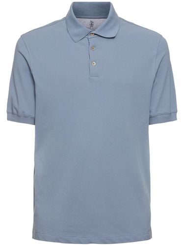 Cotton Piquet Polo - BRUNELLO CUCINELLI - Modalova