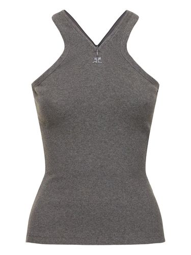 Tank Top De Algodón Acanalado - COURREGES - Modalova