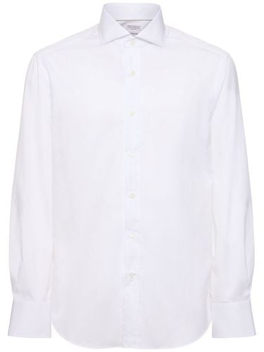 Cotton Twill Shirt - BRUNELLO CUCINELLI - Modalova