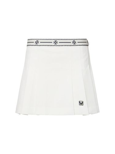 Logo Tape Pleated Twill Mini Skirt - TORY SPORT - Modalova