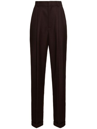 High Rise Jacquard Straight Pants - MOSCHINO - Modalova