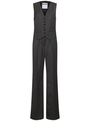 Grain De Poudre Wool Long Jumpsuit - MOSCHINO - Modalova