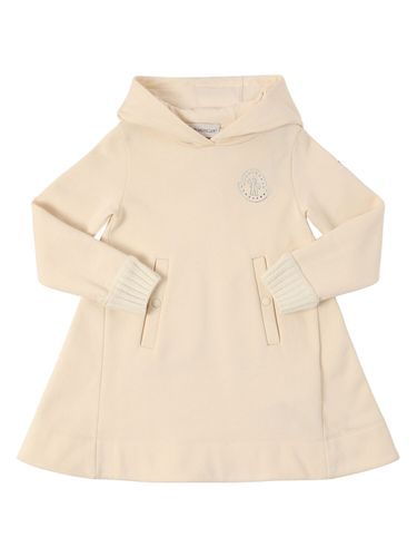 Brushed Cotton Fleece Hooded Dress - MONCLER - Modalova