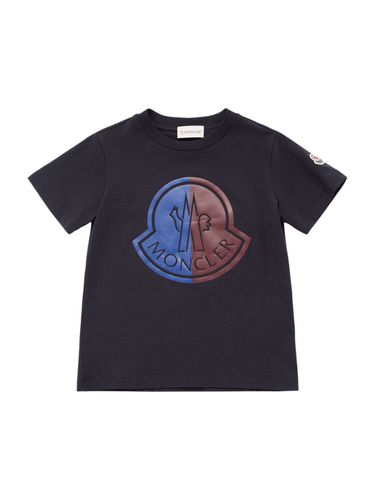 Logo Cotton Jersey T-shirt - MONCLER - Modalova