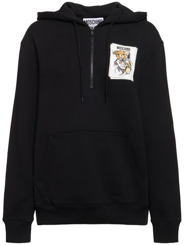 Cotton Jersey Hooded Sweatshirt - MOSCHINO - Modalova