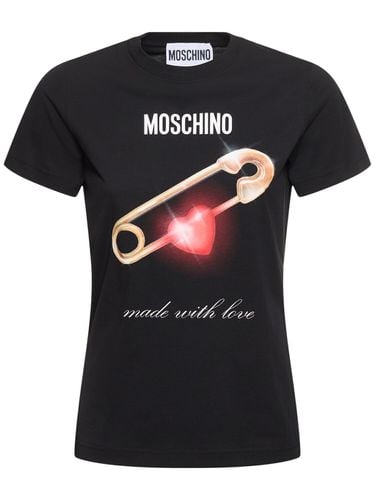 Bedrucktes T-shirt Aus Baumwolljersey - MOSCHINO - Modalova