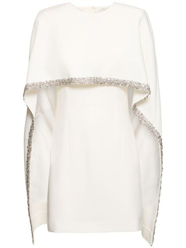 Embellished Cape Satin Crepe Mini Dress - ROLAND MOURET - Modalova