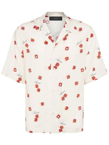 Camicia Bowling Dice In Viscosa Stampata - AMIRI - Modalova