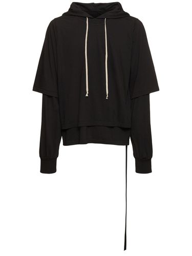 T-shirt Hustler In Jersey Di Cotone Con Cappuccio - RICK OWENS DRKSHDW - Modalova