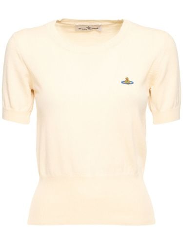 Top Bea In Maglia Di Cotone E Cashmere Con Logo - VIVIENNE WESTWOOD - Modalova