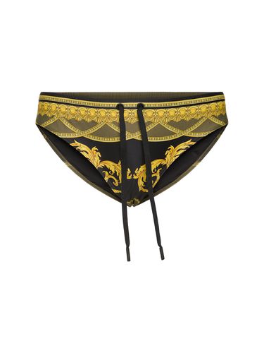 Bañador Slip De Lycra Estampado - VERSACE - Modalova