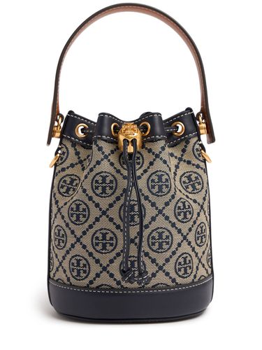 Bolso Bucket Mini T Monogram Con Jacquard - TORY BURCH - Modalova