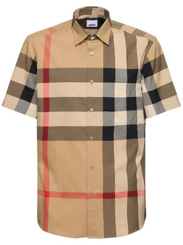 Camisa "somerton" De Popelina De Algodón Stretch - BURBERRY - Modalova