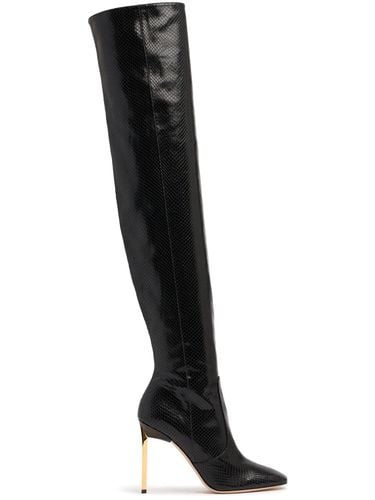 Mm Glossy Python Print Leather Boots - TOM FORD - Modalova