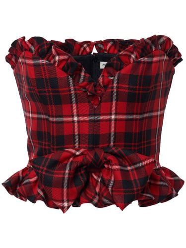 Bustier In Lana Tartan Con Fiocco - ALESSANDRA RICH - Modalova