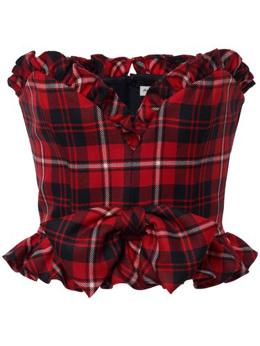 Wool Tartan Bustier W/bow - ALESSANDRA RICH - Modalova