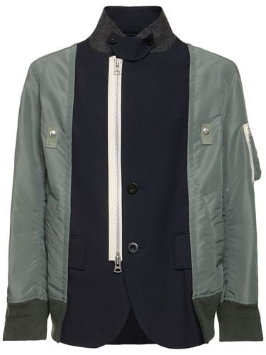 Wool Blend Twill Jacket - SACAI - Modalova