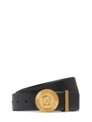 Cintura In Pelle Con Logo 4cm - VERSACE - Modalova