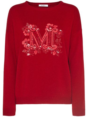 Quota Logo Knit Crewneck Sweater - MAX MARA - Modalova