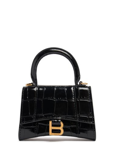 Bolso Mini Hourglass De Piel Efecto Cocodrilo - BALENCIAGA - Modalova