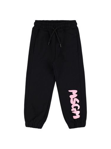 Pantalones Deportivos De Algodón Con Estampado - MSGM - Modalova