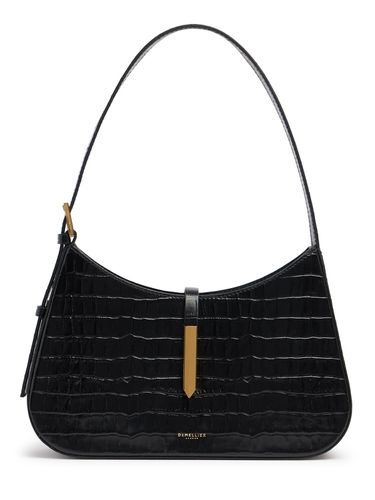 Tokyo Croc Embossed Leather Shoulder Bag - DEMELLIER - Modalova