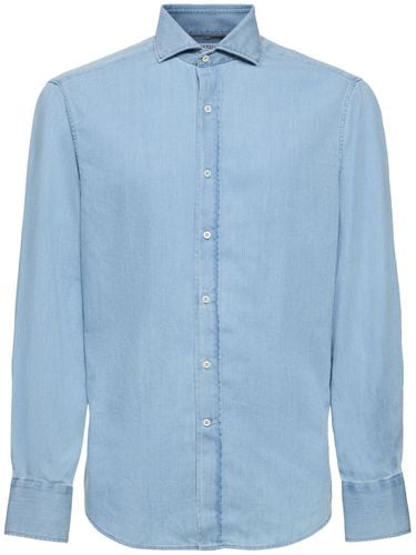 Light Denim Shirt - BRUNELLO CUCINELLI - Modalova