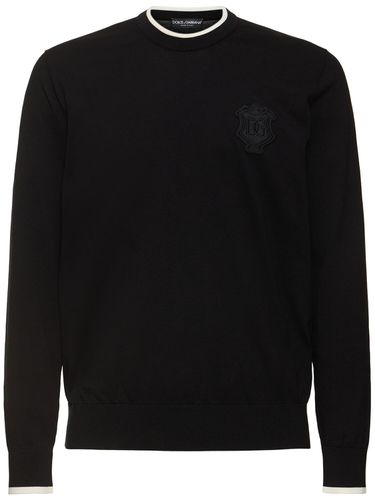 Sweater Aus Baumwollmischjacquard Mit Logo - DOLCE & GABBANA - Modalova